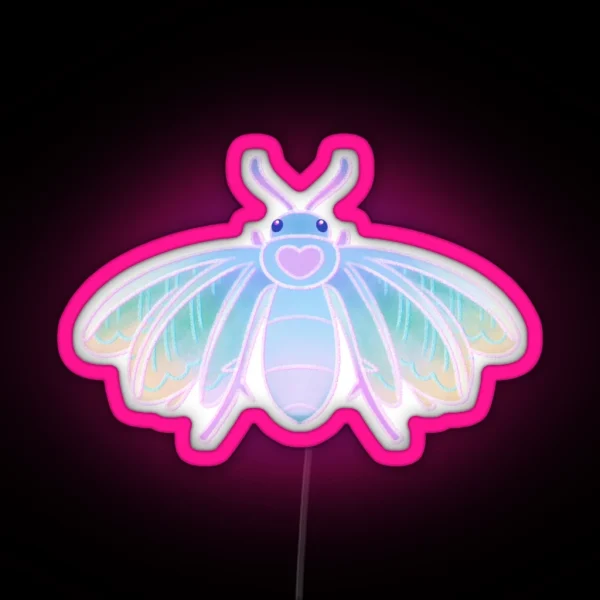 White Plume Moth RGB Neon Sign