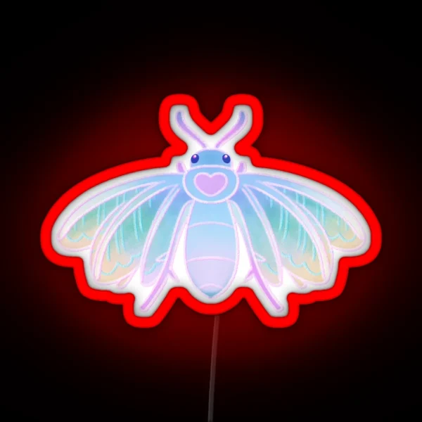 White Plume Moth RGB Neon Sign