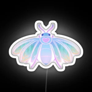 White Plume Moth RGB Neon Sign