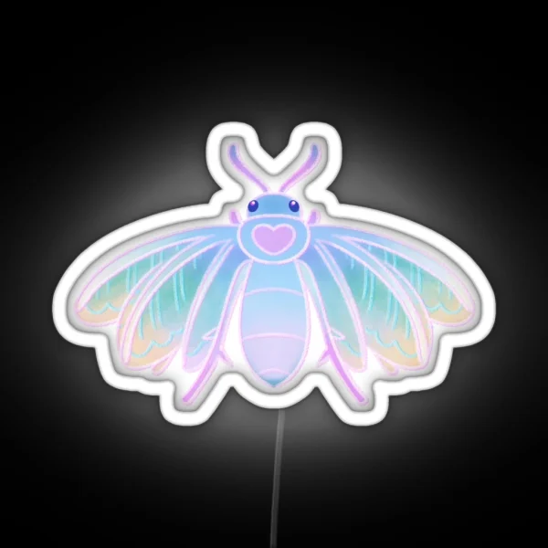 White Plume Moth RGB Neon Sign