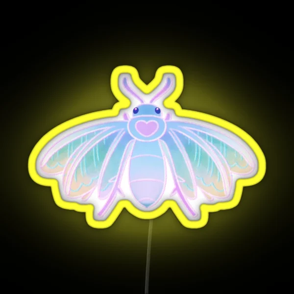 White Plume Moth RGB Neon Sign