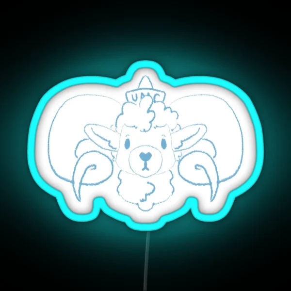 White Ram RGB Neon Sign