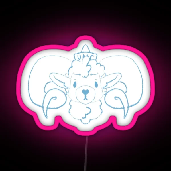 White Ram RGB Neon Sign