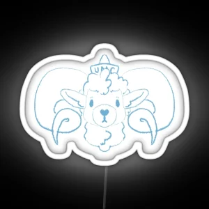 White Ram RGB Neon Sign