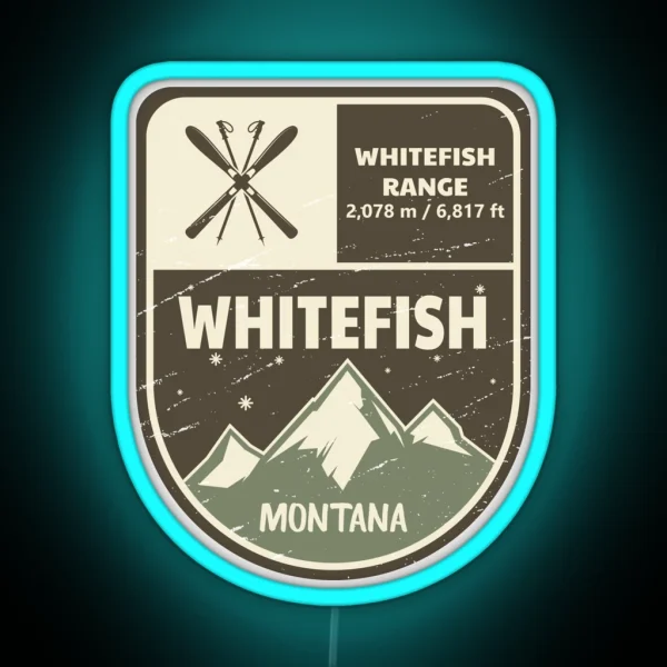 Whitefish Montana Ski RGB Neon Sign