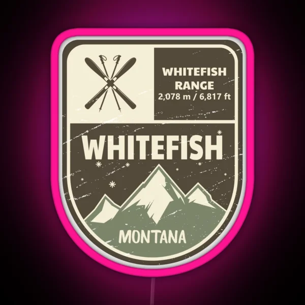Whitefish Montana Ski RGB Neon Sign