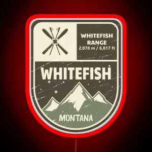 Whitefish Montana Ski RGB Neon Sign