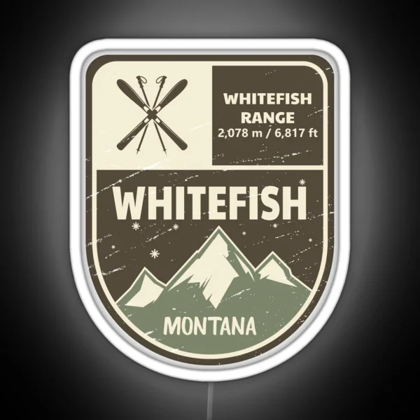 Whitefish Montana Ski RGB Neon Sign