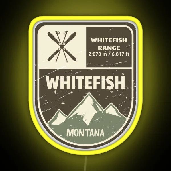Whitefish Montana Ski RGB Neon Sign