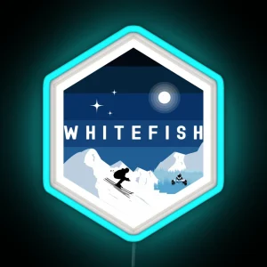 Whitefish Ski Resort Montana RGB Neon Sign
