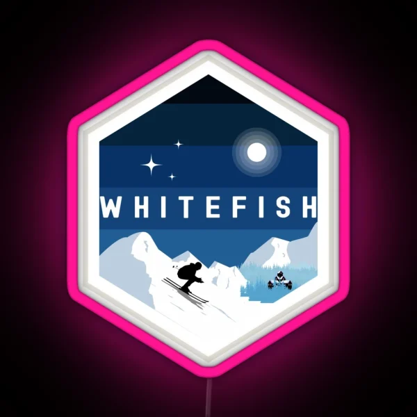 Whitefish Ski Resort Montana RGB Neon Sign