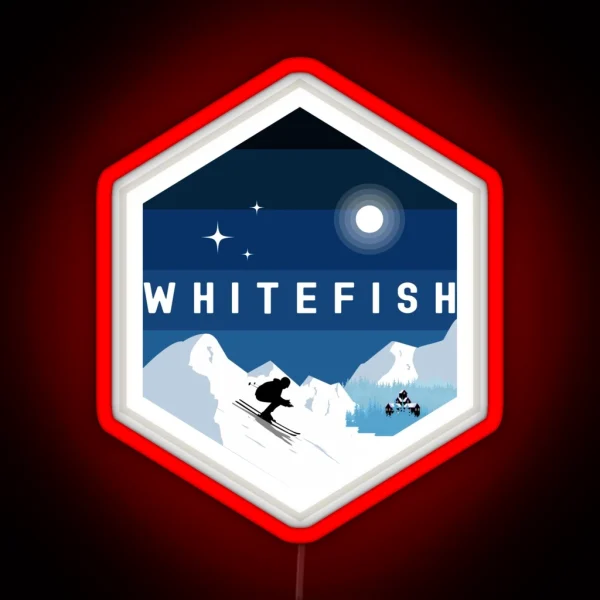 Whitefish Ski Resort Montana RGB Neon Sign