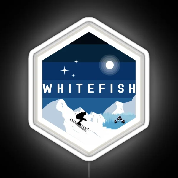 Whitefish Ski Resort Montana RGB Neon Sign