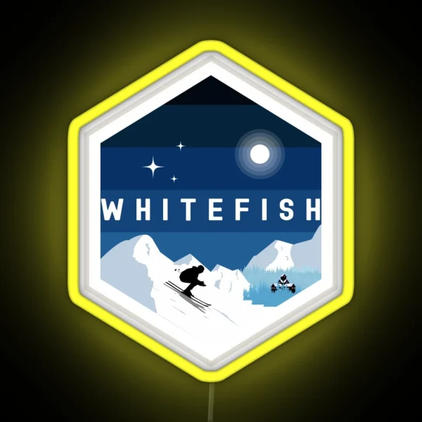 Whitefish Ski Resort Montana RGB Neon Sign