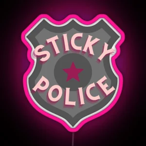 Who Are You The Sticky Police RGB Neon Sign