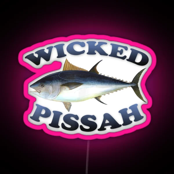 Wicked Pissah Bluefin Tuna Fish Illustration RGB Neon Sign
