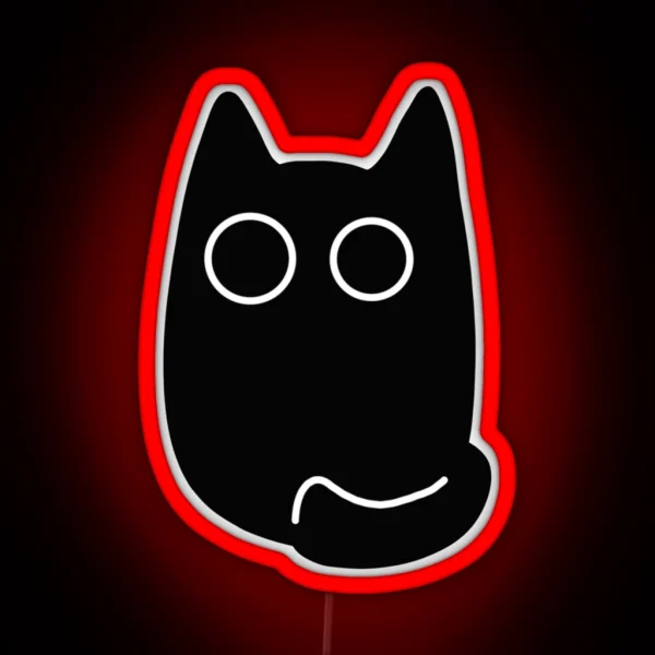 Wide Eyed Black Cat RGB Neon Sign