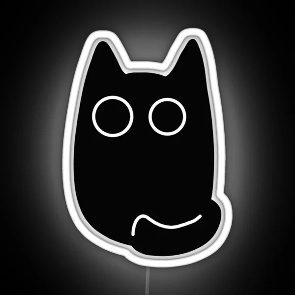 Wide Eyed Black Cat RGB Neon Sign