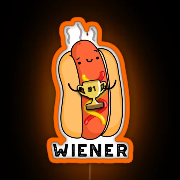 Wiener Funny Sausage Puns RGB Neon Sign
