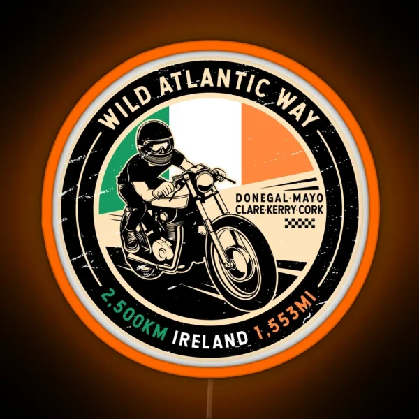 Wild Atlantic Way Ireland Motorcycle RGB Neon Sign