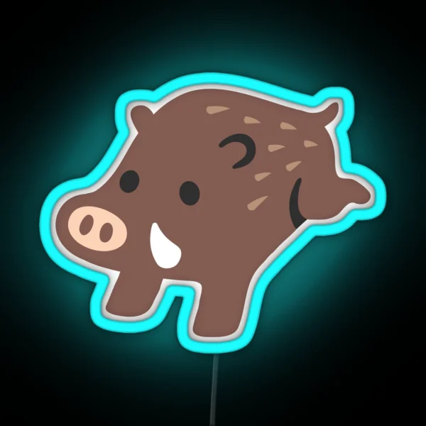 Wild Boar Android Emoji RGB Neon Sign