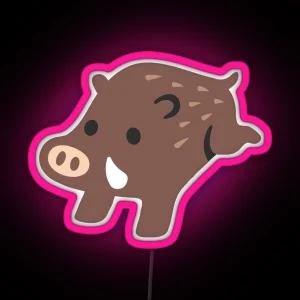 Wild Boar Android Emoji RGB Neon Sign