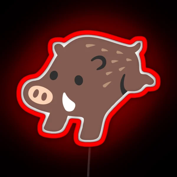 Wild Boar Android Emoji RGB Neon Sign