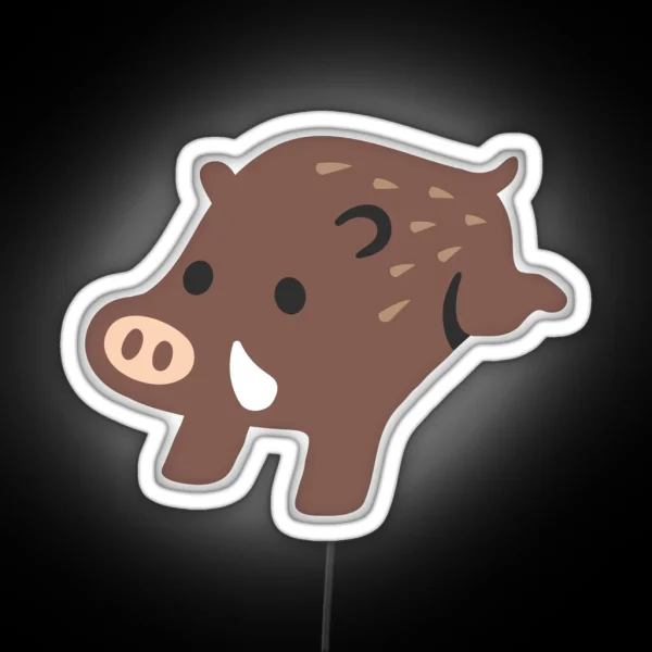 Wild Boar Android Emoji RGB Neon Sign