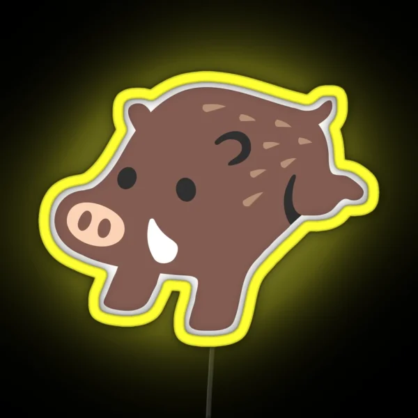 Wild Boar Android Emoji RGB Neon Sign