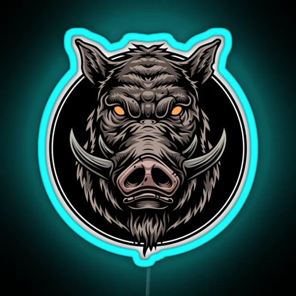 Wild Boar Design RGB Neon Sign