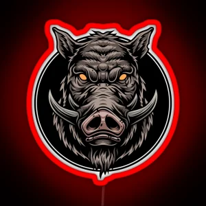 Wild Boar Design RGB Neon Sign