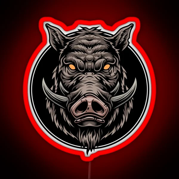 Wild Boar Design RGB Neon Sign