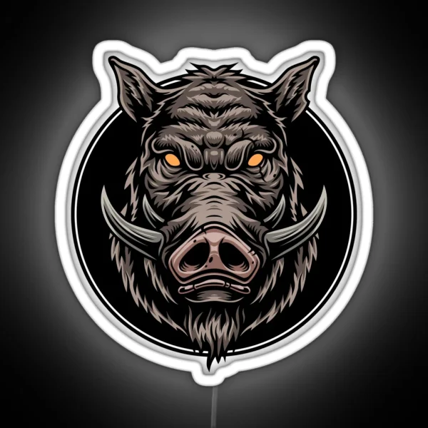 Wild Boar Design RGB Neon Sign