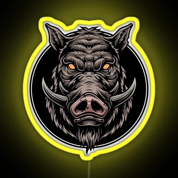 Wild Boar Design RGB Neon Sign