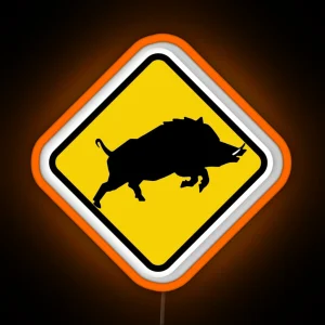 Wild Boar Hunting RGB Neon Sign