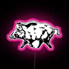 Wild boar neon sign in pink.