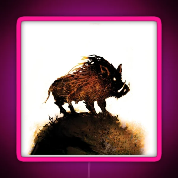 Wild Boar RGB Neon Sign