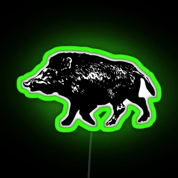 Wild Boar RGB Neon Sign