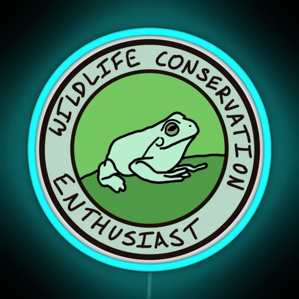 Wildlife Conservation Enthusiast Frog RGB Neon Sign