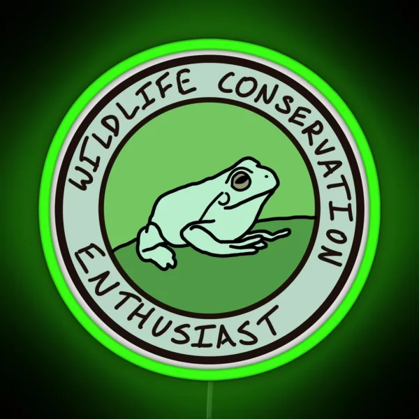 Wildlife Conservation Enthusiast Frog RGB Neon Sign