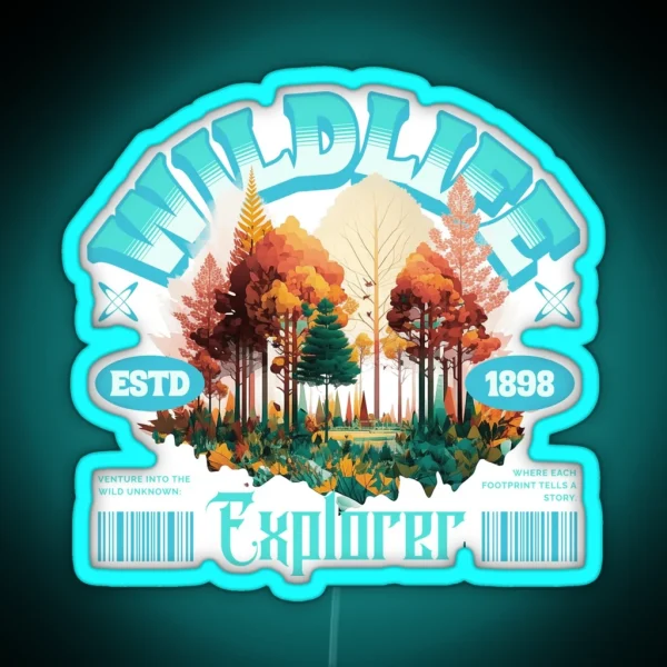 Wildlife Explorer Hiking Classic Led Design RGB Neon Sign