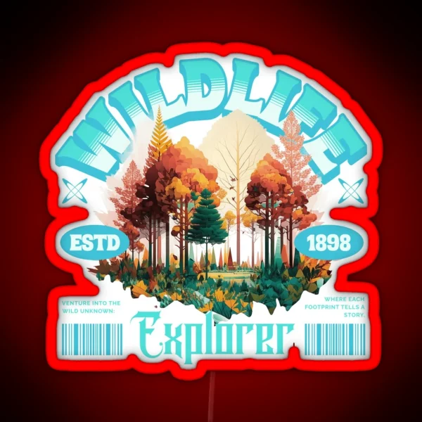 Wildlife Explorer Hiking Classic Led Design RGB Neon Sign