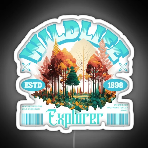 Wildlife Explorer Hiking Classic Led Design RGB Neon Sign