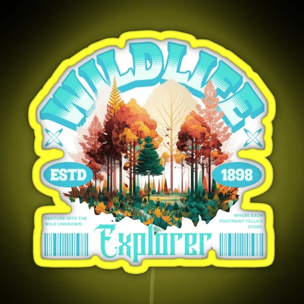 Wildlife Explorer Hiking Classic Led Design RGB Neon Sign