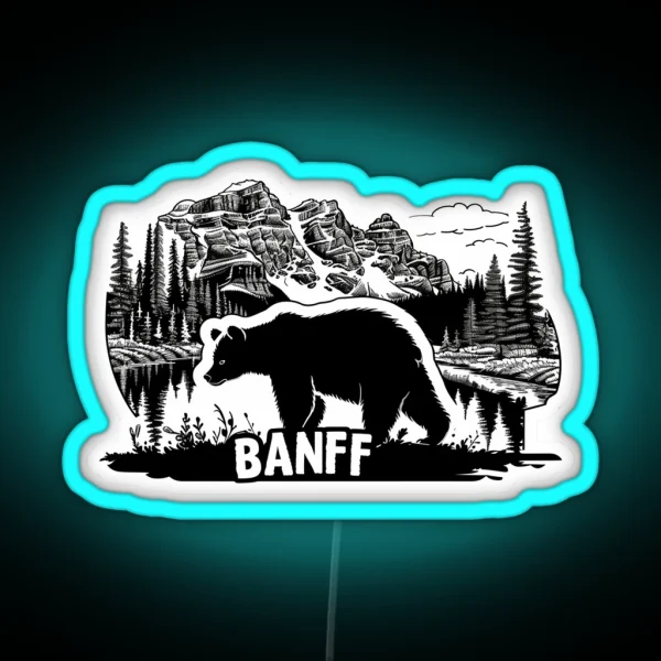 Wildlife Wonders Banff Bear RGB Neon Sign