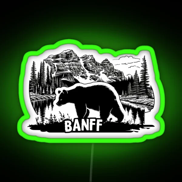 Wildlife Wonders Banff Bear RGB Neon Sign