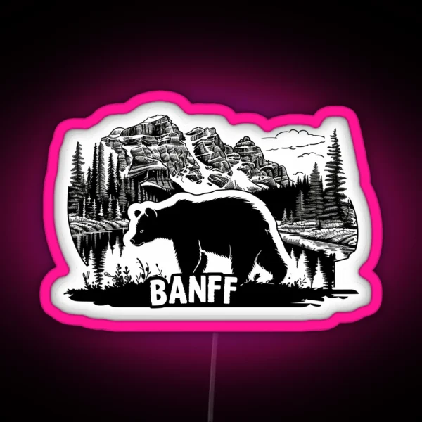 Wildlife Wonders Banff Bear RGB Neon Sign