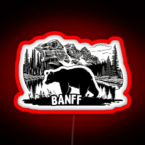 Wildlife Wonders Banff Bear RGB Neon Sign