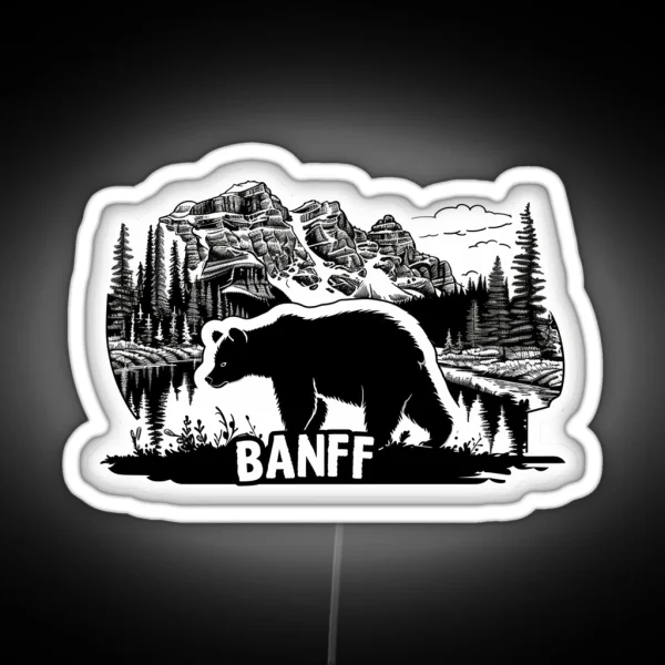 Wildlife Wonders Banff Bear RGB Neon Sign
