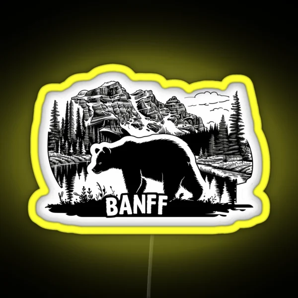 Wildlife Wonders Banff Bear RGB Neon Sign